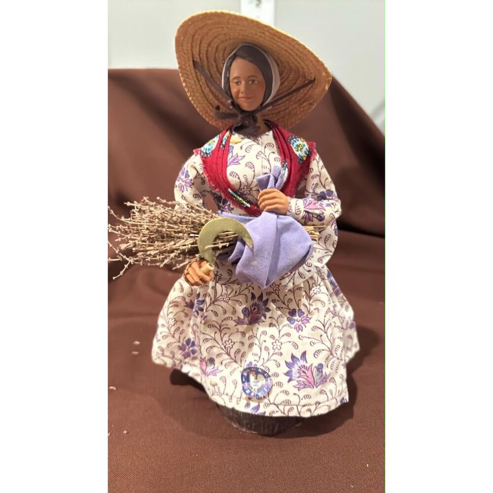 French Santon De Provence Lady Doll S Peirano Clay Head  and Hands